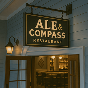 Homem beijando uma criança na bochecha, sentada em uma mesa com suco de laranja e waffles do Mickey