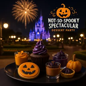 Animated skeletons are projected on to Cinderella Castle as firework smoke trails line the sky