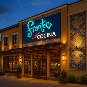 Um prato de tacos de carne assada do Frontera Cocina