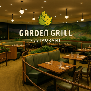 Uma menina com Chip e Dale no Garden Grill Restaurant no EPCOT