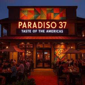 A couple enjoys cocktails at Paradiso 37