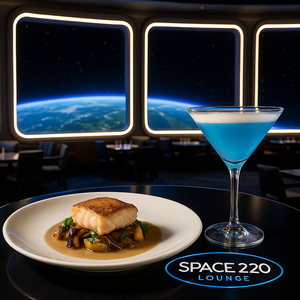 Um drinque sendo servido em um copo com limão