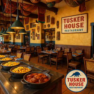 Frango com curry, arroz e abobrinha no prato